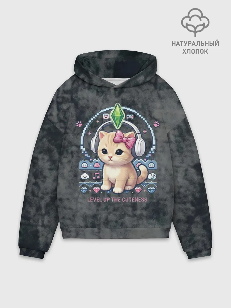 Худи мужской оверсайз хлопок / Kitty #55300