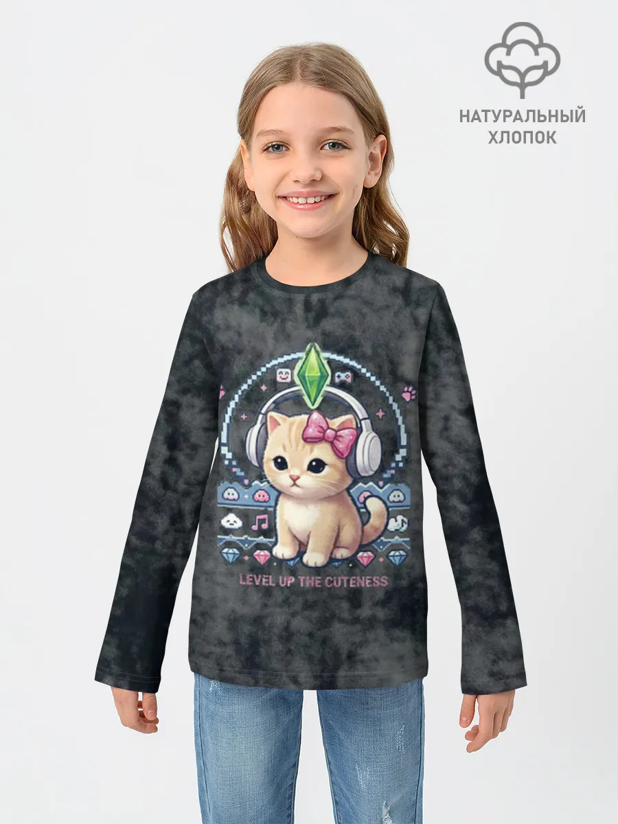Детский лонгслив хлопок / Kitty #55300