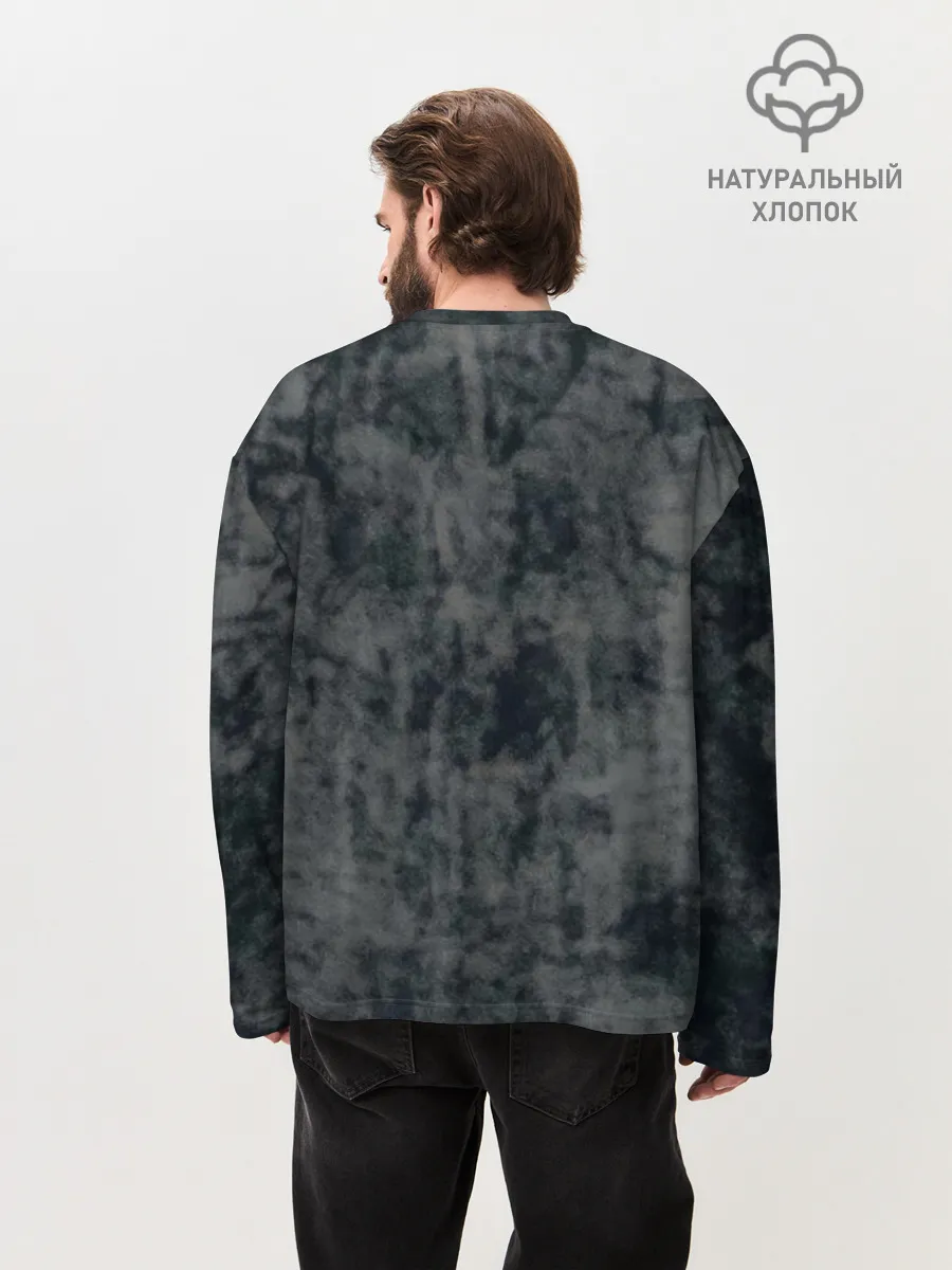 Мужской лонгслив оверсайз хлопок / Kitty #55300