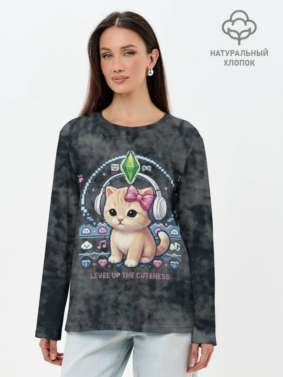 Лонгслив женский. Хлопок / Kitty #55300