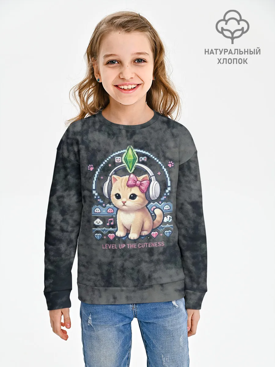 Детский свитшот хлопок / Kitty #55300