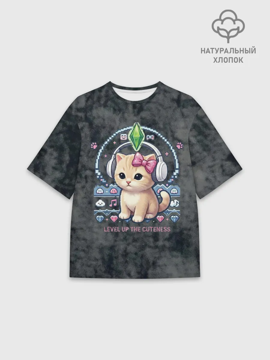 Футболка Мужская оверсайз премиум / Kitty #55300