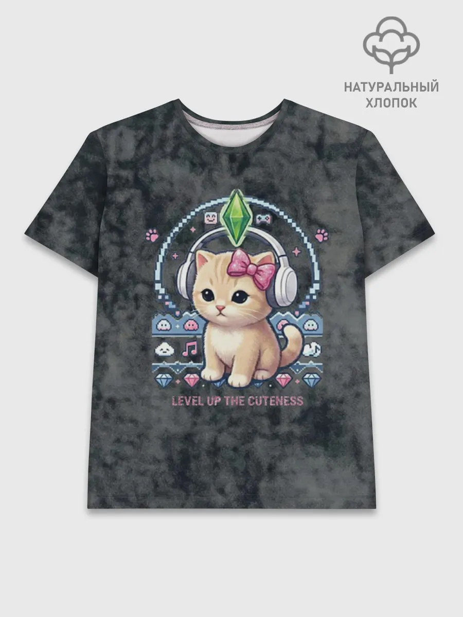 Мужская базовая футболка хлопок / Kitty #55300