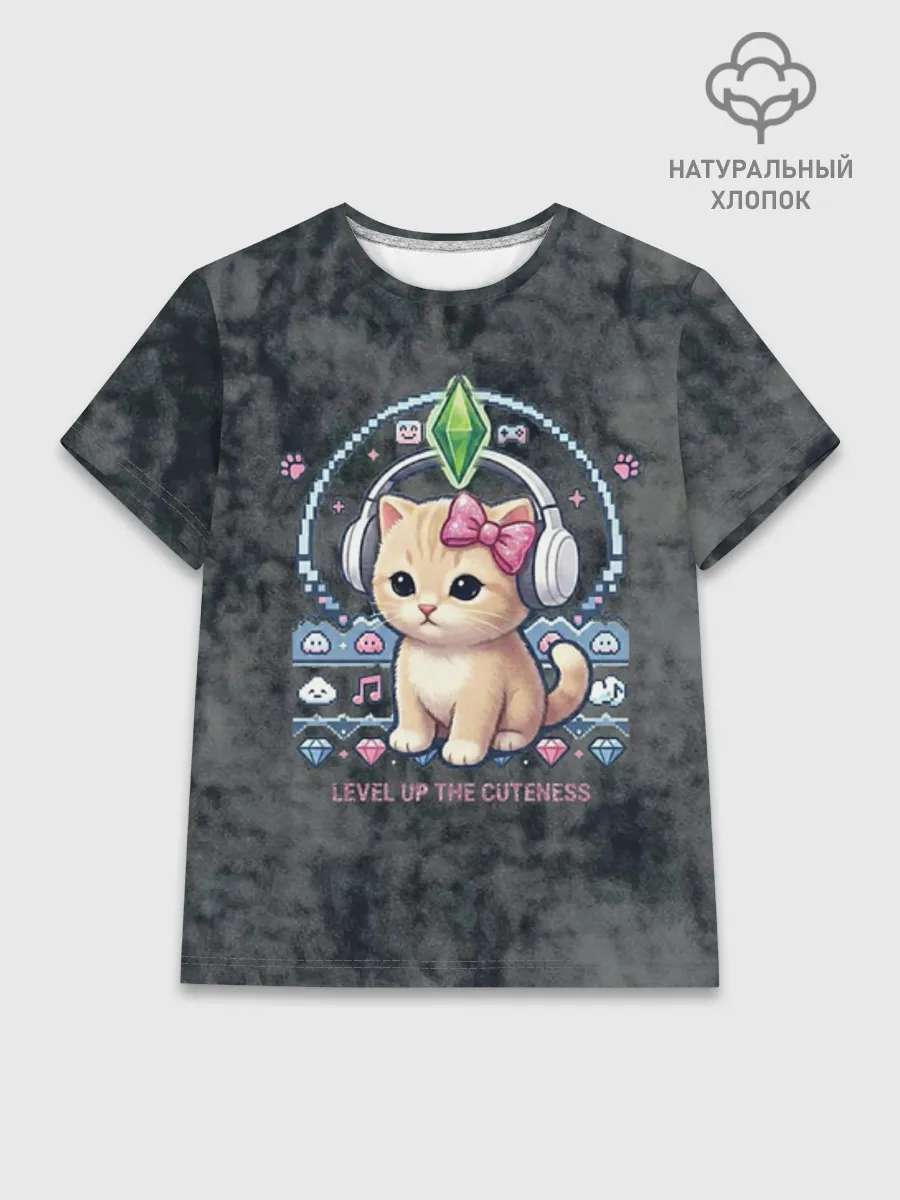 Женская базовая футболка хлопок / Kitty #55300