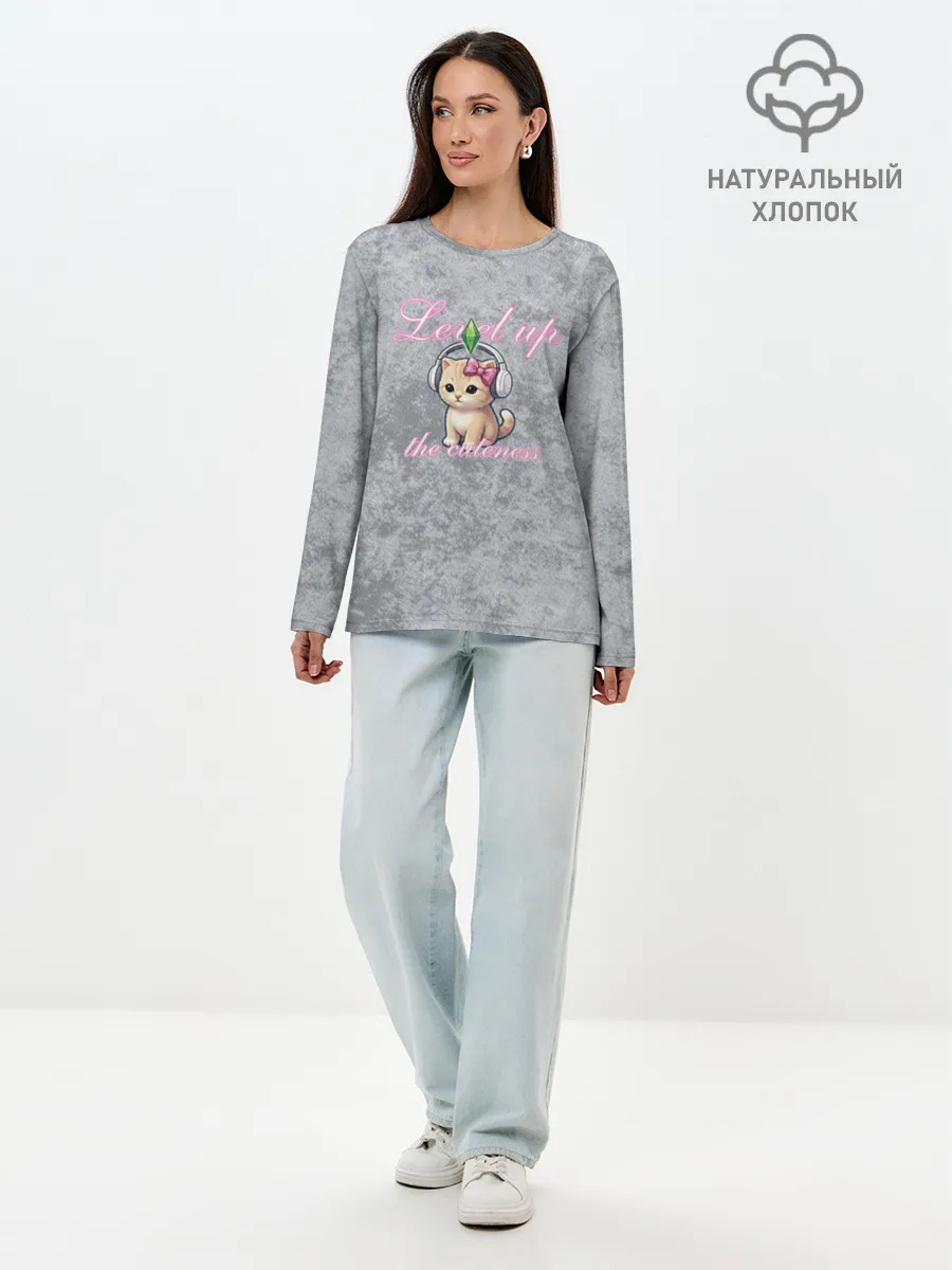 Лонгслив женский. Хлопок / Шоппинг Модный лук Я Звезда Ютуб
