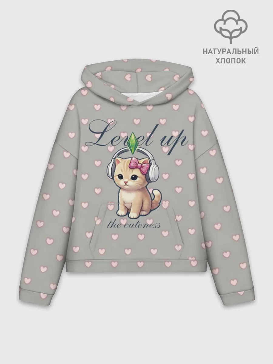 Худи женский оверсайз хлопок / Звезда Ютуб Модный лук