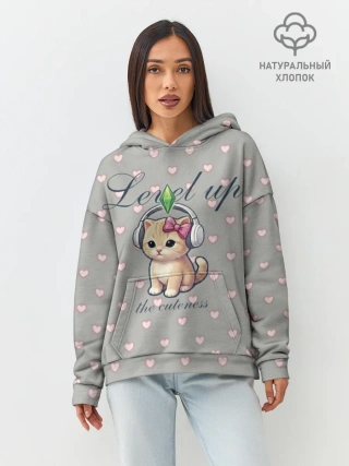 Худи женский оверсайз хлопок / Звезда Ютуб Модный лук