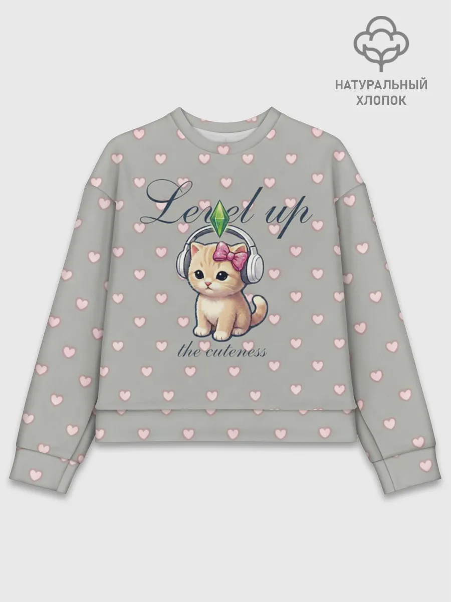 Женский свитшот базовый хлопок / Звезда Ютуб Модный лук