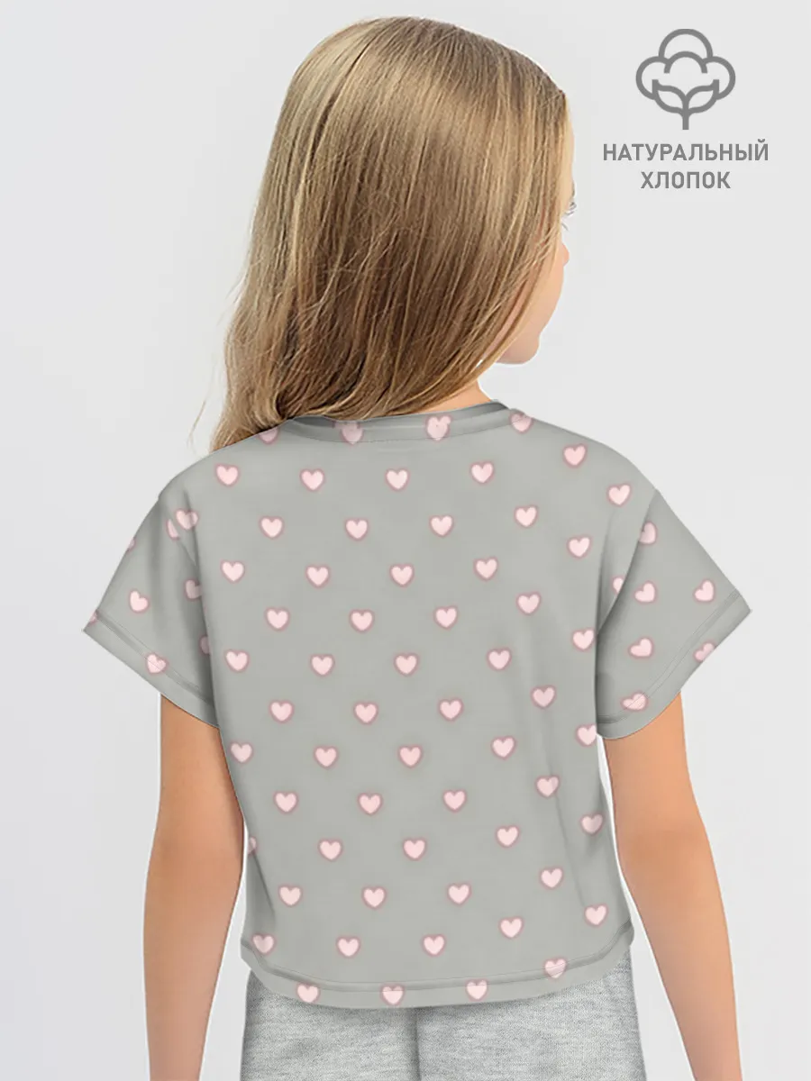 Футболка для девочки укороченная оверсайз хлопок / Звезда Ютуб Модный лук