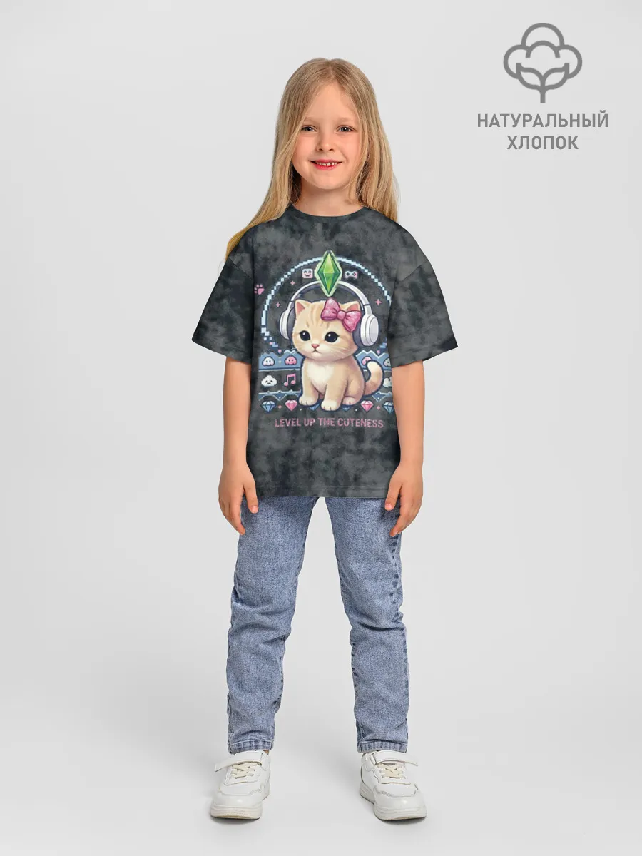 Детская футболка. Оверсайз / Я Звезда Ютуб Уу Ага Котик