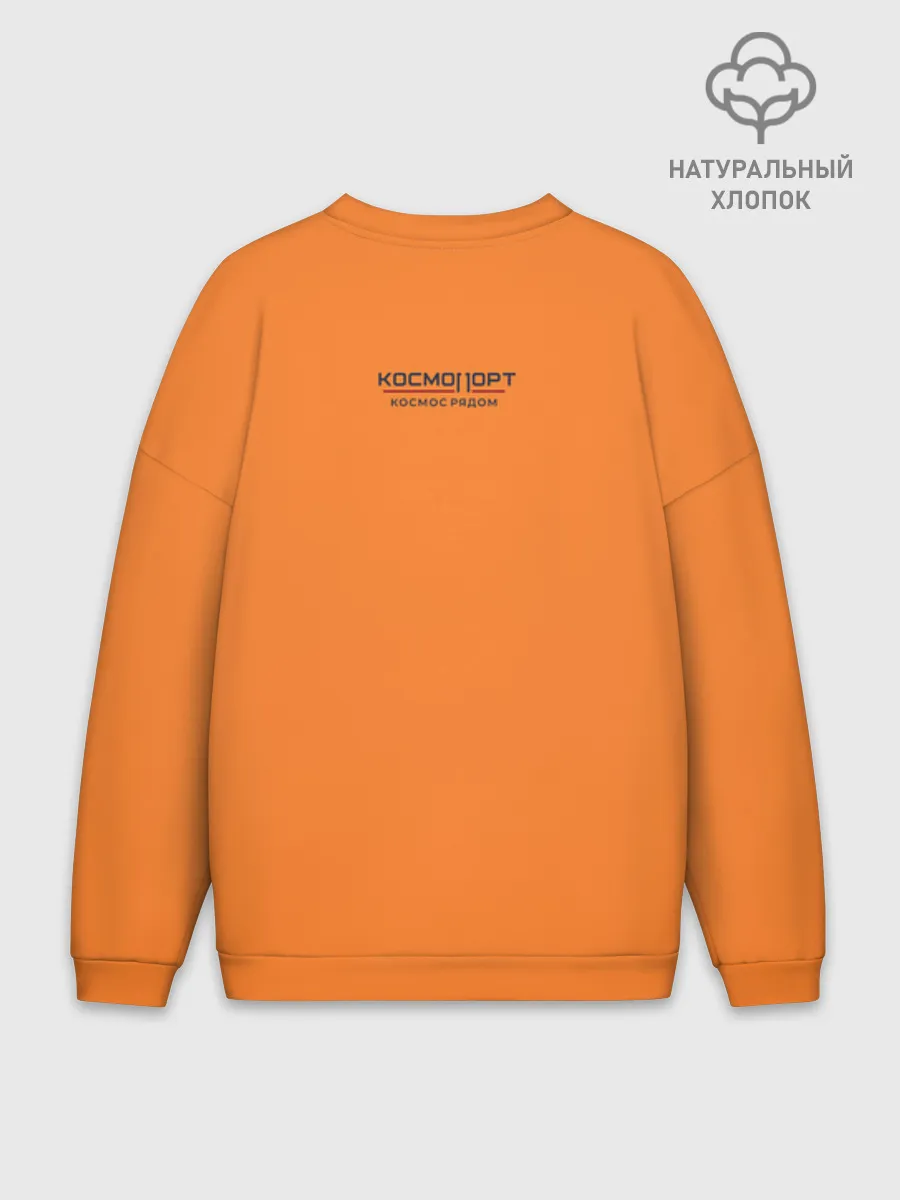 Мужской свитшот оверсайз хлопок / Сургут космический лис