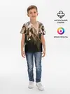Детская базовая футболка / Бежево-коричневая мозаика