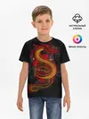 Детская базовая футболка / НЕОНОВЫЙ ДРАКОН, 3d