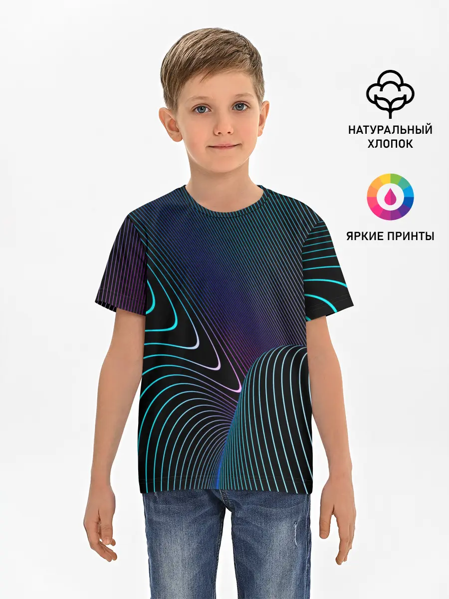 Детская базовая футболка / НЕОН STRIPES