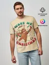 Мужская базовая футболка / Новогодний ленивец
