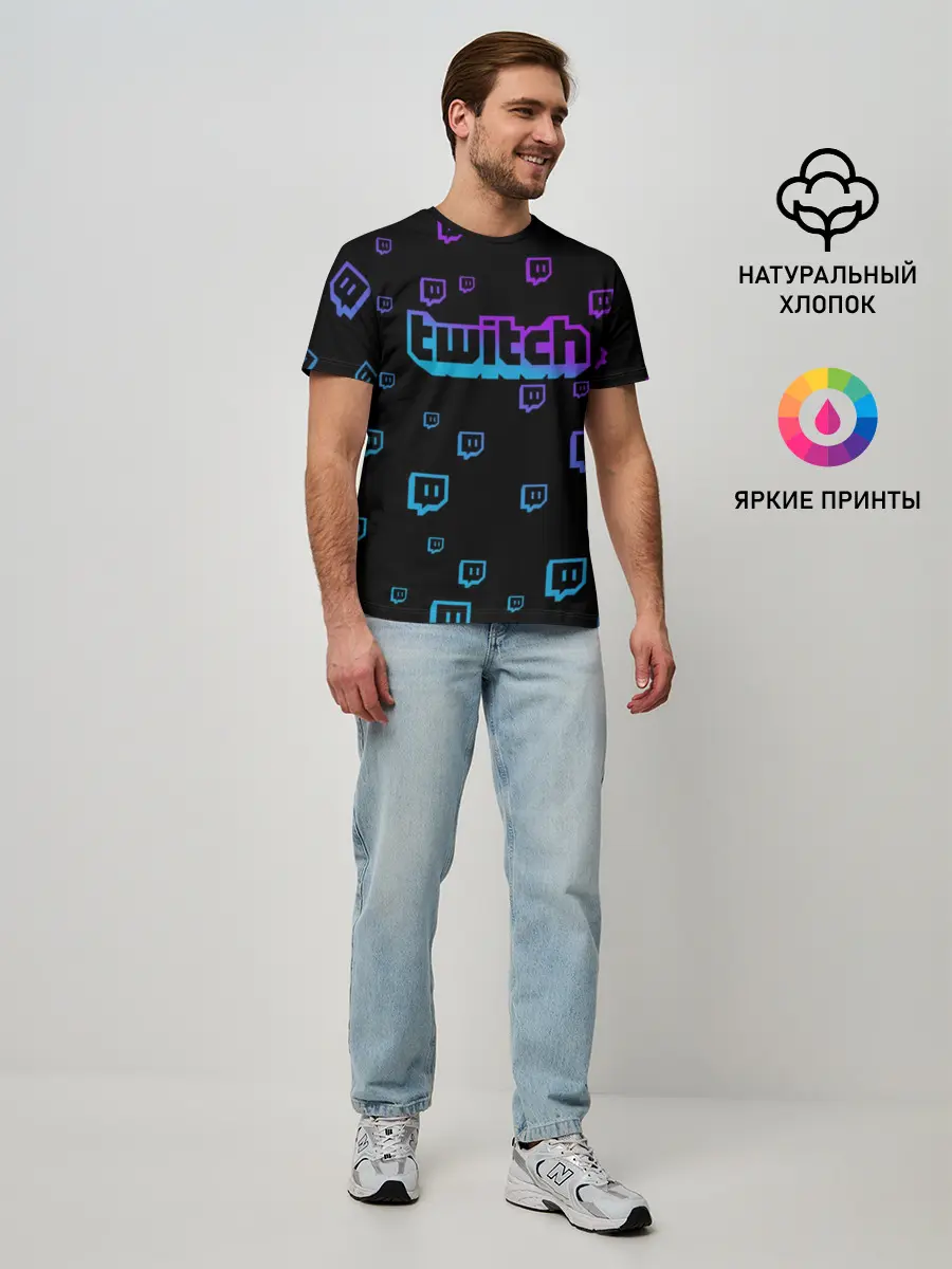 Мужская базовая футболка / Twitch (gradient)