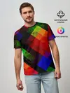Мужская базовая футболка / Яркий геометрический узор
