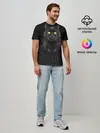 Мужская базовая футболка / Чёрный котик