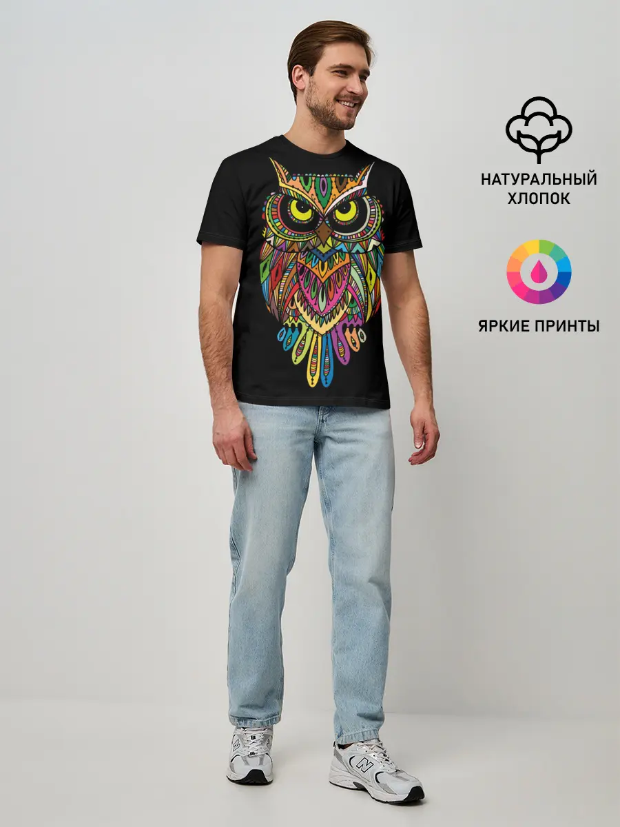 Мужская базовая футболка / Сова (P007_P004ooo1835383, P004ooo1835383)