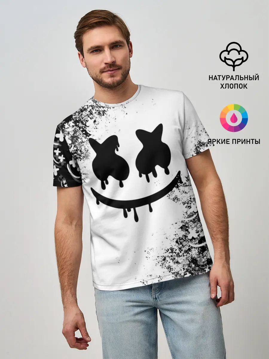 Мужская базовая футболка / Marshmello (P007_P004ooo1958291, P004ooo1958291)