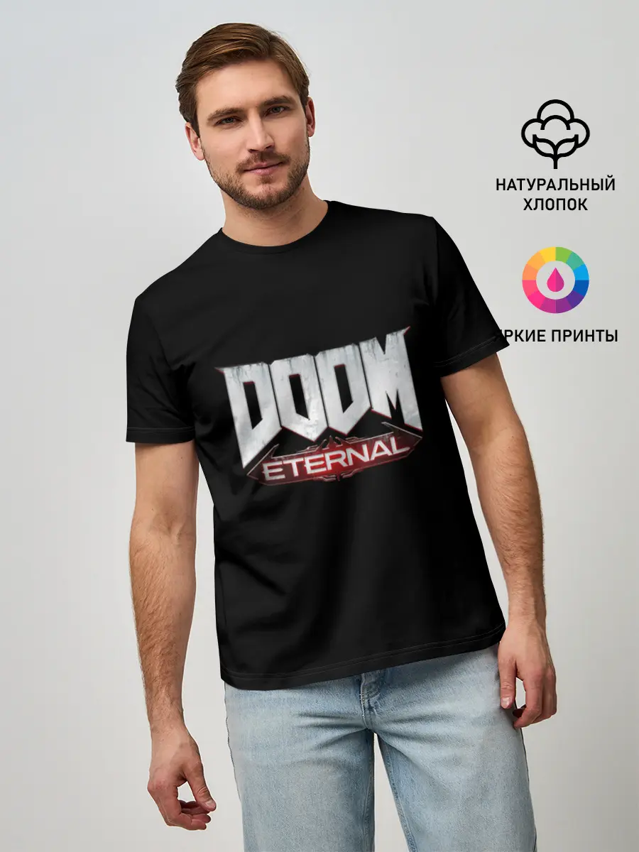 Мужская базовая футболка / Logo+(На спине)
