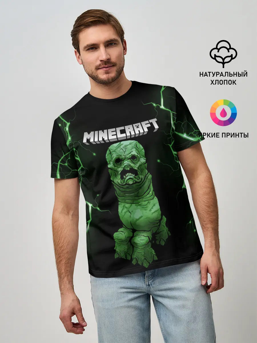 Мужская базовая футболка / CREEPER 3D | MINECRAFT 3D