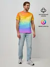 Мужская базовая футболка / РАДУЖНЫЕ ВОЛНЫ | RAINBOW WAVES