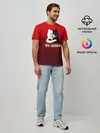Мужская базовая футболка / monokuma на красном градиенте