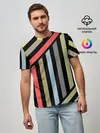 Мужская базовая футболка / Абстрактный полосатый узор