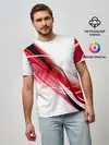 Мужская базовая футболка / GEOMETRY STRIPES RED