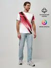 Мужская базовая футболка / GEOMETRY STRIPES RED