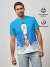 Мужская базовая футболка / БИТКОИН В КОСМОС