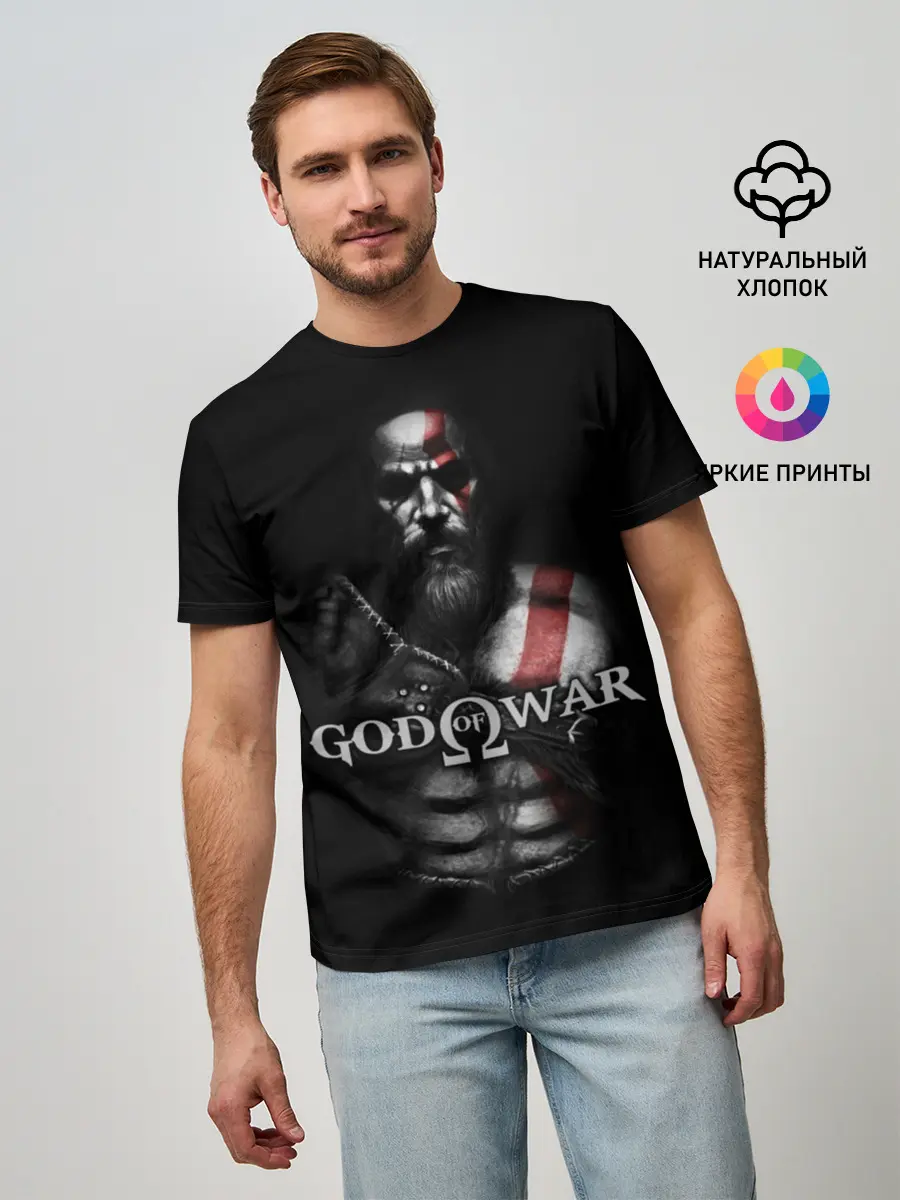 Мужская базовая футболка / God of War (P007_P004ooo1738519, P004ooo1738519)