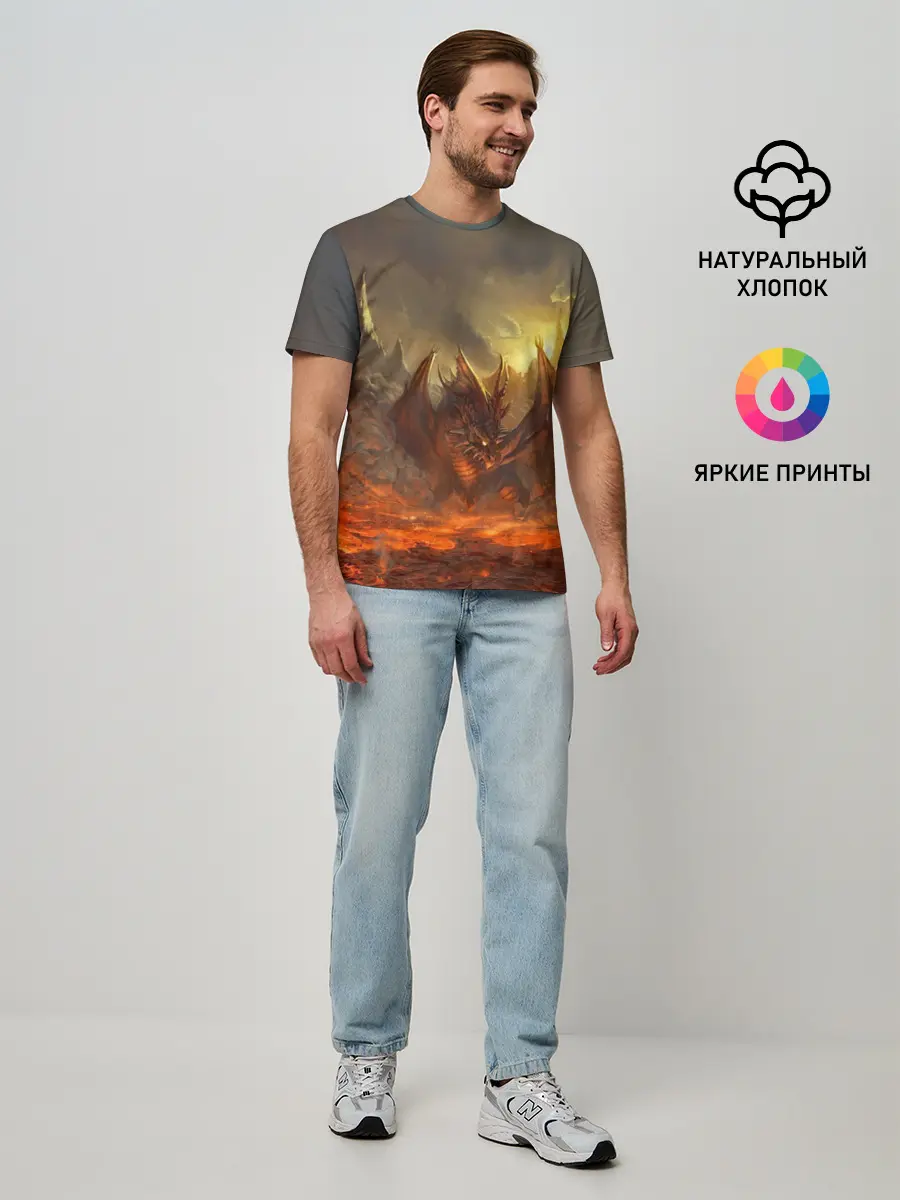 Мужская базовая футболка / Fire Dragon