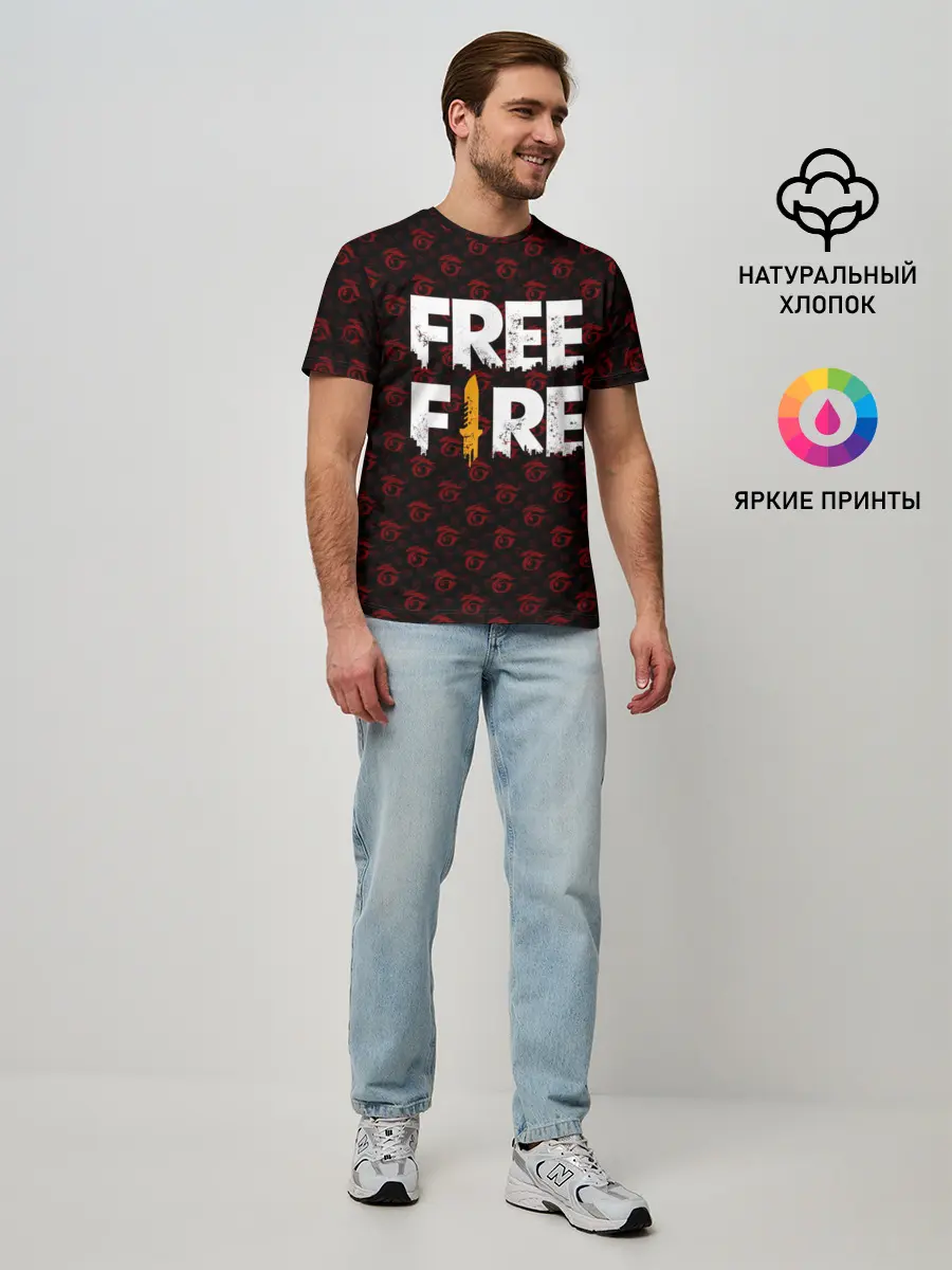 Мужская базовая футболка / FREEFIRE | PATTERN GARENA (Z)