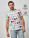 Мужская базовая футболка / 7 СМЕРТНЫХ ГРЕХОВ ЦВЕТНОЙ ПАТТЕРН СИМВОЛЫ