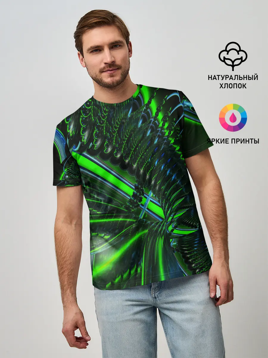 Мужская базовая футболка / DIGITAL NEON GREEN