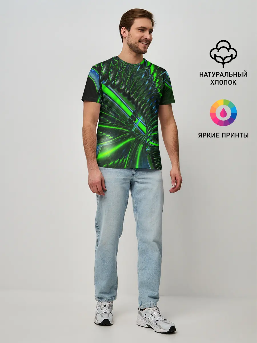 Мужская базовая футболка / DIGITAL NEON GREEN
