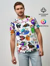 Мужская базовая футболка / AMONG US STICKERBOMBING