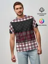 Мужская базовая футболка / Комбинированный красно-серый