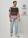 Мужская базовая футболка / Комбинированный красно-серый