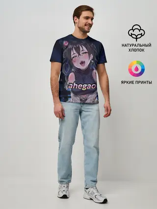 Мужская базовая футболка / AHEGAO sense (P007_P004ooo1704709, P004ooo1704709)