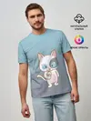 Мужская базовая футболка / кот с мороженкой