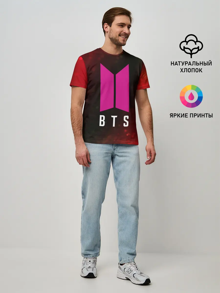 Мужская базовая футболка / BTS / БТС