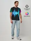 Мужская базовая футболка / neon music