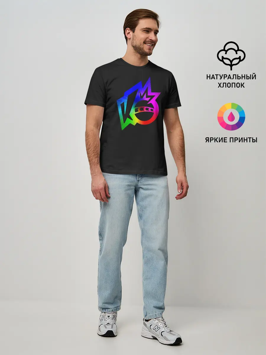 Мужская базовая футболка / Knockout city. Rainbow logo