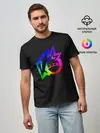 Мужская базовая футболка / Knockout city. Rainbow logo
