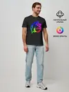 Мужская базовая футболка / Knockout city. Rainbow logo