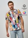 Мужская базовая футболка / цветные лошади