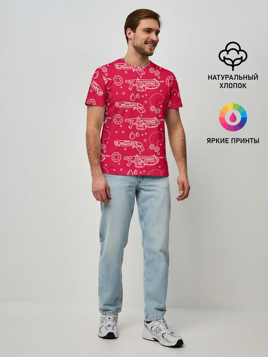 Мужская базовая футболка / Gears pattern